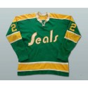 Oakland Seals Customized Green Stitched Jersey