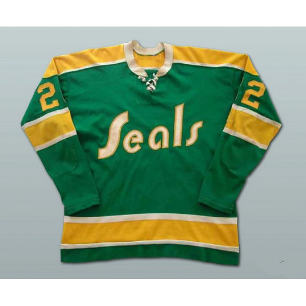 Oakland Seals Customized Green Stitched Jersey