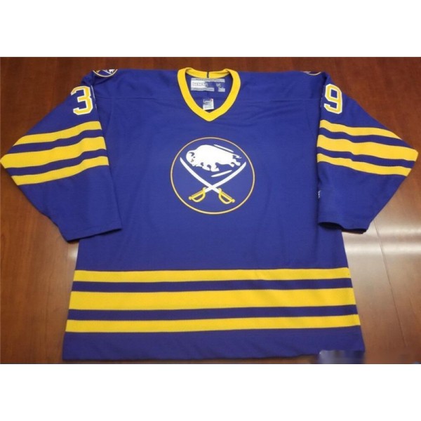Buffalo Sabres Custom Blue CCM Throwback Stitched Jersey(Short Sleeves)