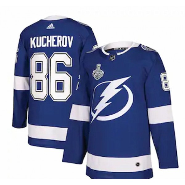 Tampa Bay Lightning #86 Nikita Kucherov Blue Stanley Cup Finals Blue Stitched Jersey