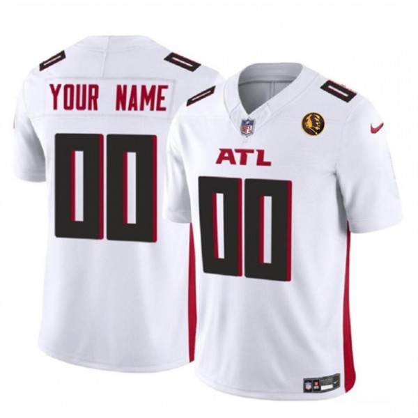 Atlanta Falcons Custom White 2023 F.U.S.E. With John Madden Patch Vapor Limited Stitched Jersey