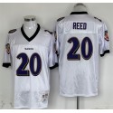 Baltimore Ravens #20 Ed Reed White Thrrowback Jersey