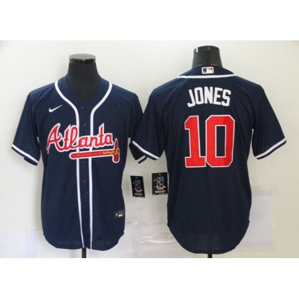 Atlanta Braves #10 Chipper Jones Navy Cool Base Stitched Jersey