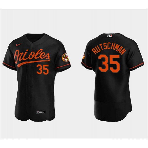 Baltimore Orioles #35 Adley Rutschman Black Flex Base Stitched Jersey