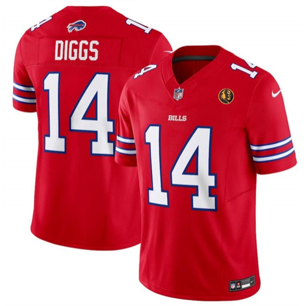 Buffalo Bills #14 Stefon Diggs Red 2023 F.U.S.E. With John Madden Patch Vapor Limited Stitched Jersey