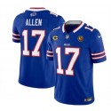 Buffalo Bills #17 Josh Allen Blue 2023 F.U.S.E. With 4-Star C Ptach And John Madden Patch Vapor Limited Stitched Jersey