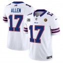 Buffalo Bills #17 Josh Allen White 2023 F.U.S.E. With 4-Star C Ptach And John Madden Patch Vapor Limited Stitched Jersey