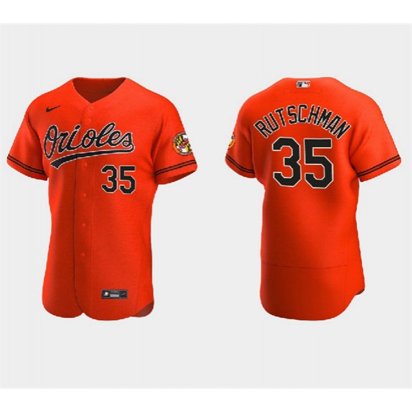 Baltimore Orioles #35 Adley Rutschman Orange Flex Base Stitched Jersey