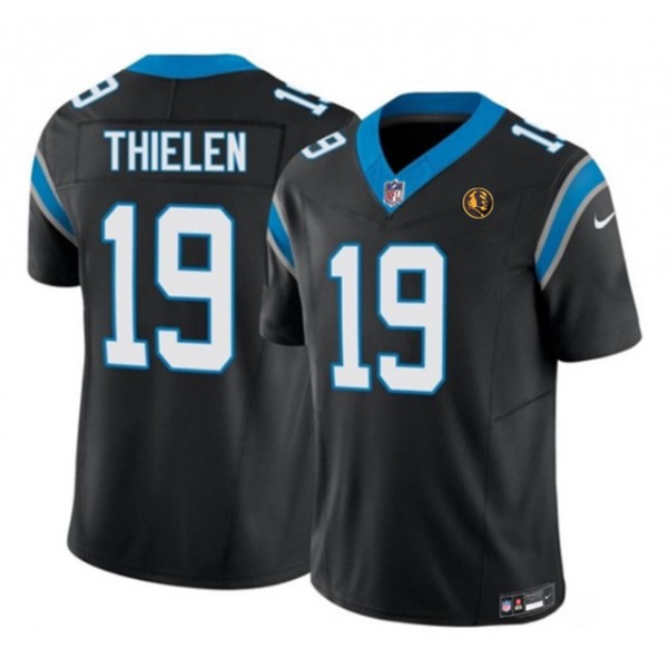 Carolina Panthers #19 Adam Thielen Black 2023 F.U.S.E. With John Madden Patch Vapor Limited Stitched Jersey