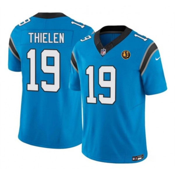 Carolina Panthers #19 Adam Thielen Blue 2023 F.U.S.E. With John Madden Patch Vapor Limited Stitched Jersey