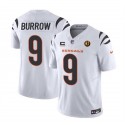Cincinnati Bengals #9 Joe Burrow White 2023 F.U.S.E. With 4-Star C Patch And John Madden Patch Vapor Limited Stitched Jersey