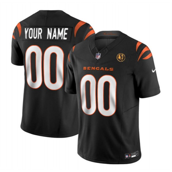 Cincinnati Bengals Custom Black 2023 F.U.S.E. With John Madden Patch Vapor Limited Stitched Jersey