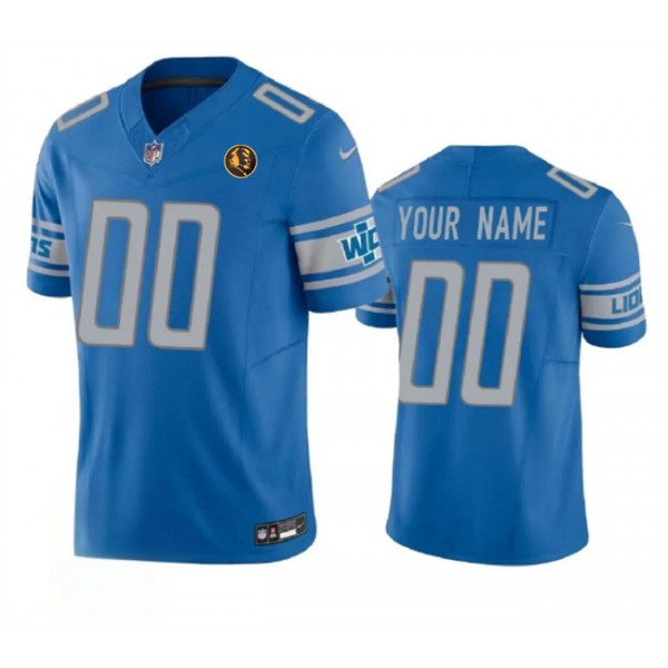 Detroit Lions Custom Blue 2023 F.U.S.E. With John Madden Patch Vapor Limited Stitched Jersey