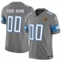 Detroit Lions Custom Gray 2023 F.U.S.E. With John Madden Patch Vapor Limited Stitched Jersey