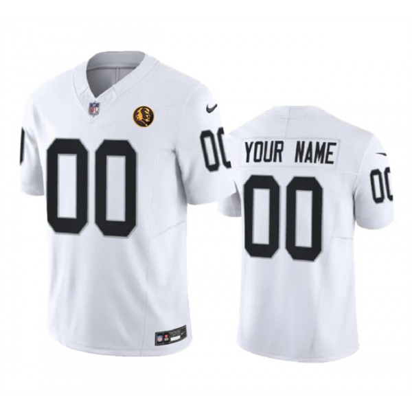 Las Vegas Raiders Custom White 2023 F.U.S.E. With John Madden Patch Vapor Limited Stitched Jersey