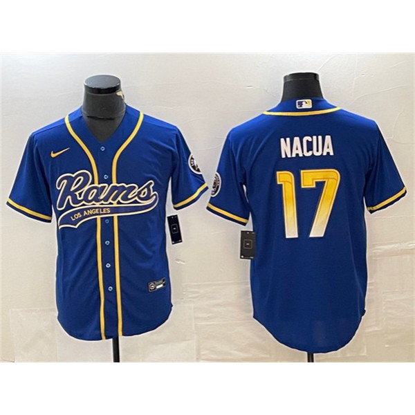 Los Angeles Rams #17 Puka Nacua Royal Cool Base Stitched Jersey