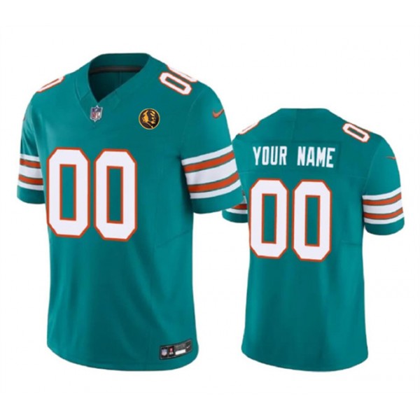 Miami Dolphins Custom Aqua 2023 F.U.S.E. Alternate With John Madden Patch Vapor Limited Stitched Jersey