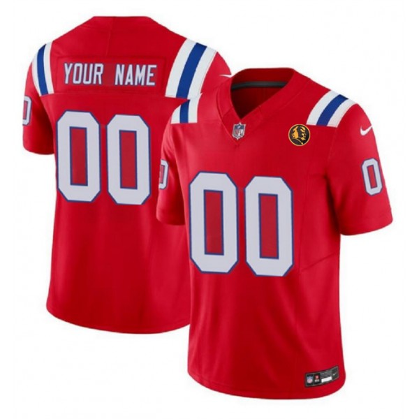 New England Patriots Custom Red 2023 F.U.S.E. With John Madden Patch Vapor Limited Stitched Jersey