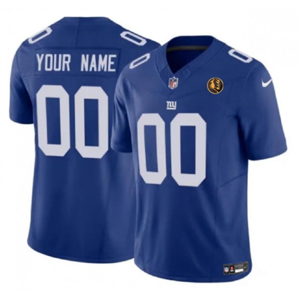 New York Giants Custom Blue 2023 F.U.S.E. With John Madden Patch Vapor Limited Stitched Jersey
