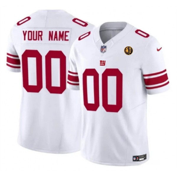 New York Giants Custom White 2023 F.U.S.E. With John Madden Patch Vapor Limited Stitched Jersey