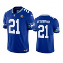 Seattle Seahawks #21 Devon Witherspoon Royal 2023 F.U.S.E. Throwback With John Madden Patch Vapor Limited Stitched Jersey