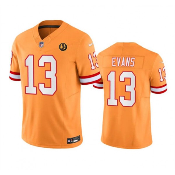 Tampa Bay Buccaneers #13 Mike Evans Orange 2023 F.U.S.E. Throwback With John Madden Patch Vapor Limited Stitched Jersey