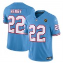 Tennessee Titans #22 Derrick Henry Blue 2023 F.U.S.E. Throwback With John Madden Patch Vapor Limited Stitched Jersey