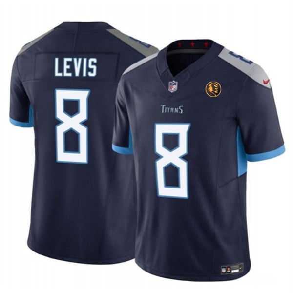 Tennessee Titans #8 Will Levis Navy 2023 F.U.S.E. With John Madden Patch Vapor Limited Stitched Jersey