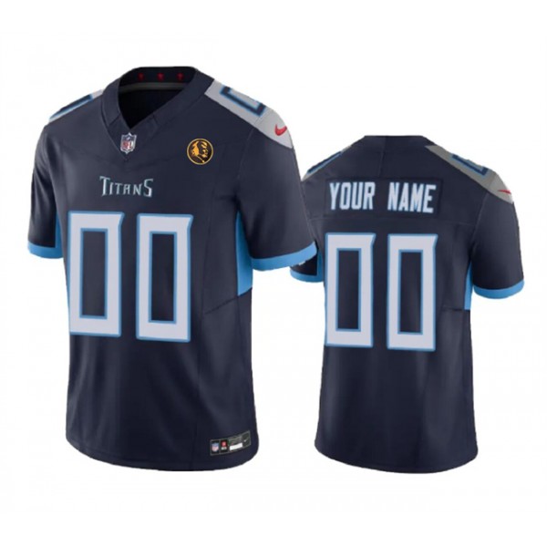 Tennessee Titans Custom Navy 2023 F.U.S.E. With John Madden Patch Vapor Limited Stitched Jersey