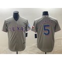 Texas Rangers #5 Corey Seager Gray With Patch Cool Base Stitched Jersey