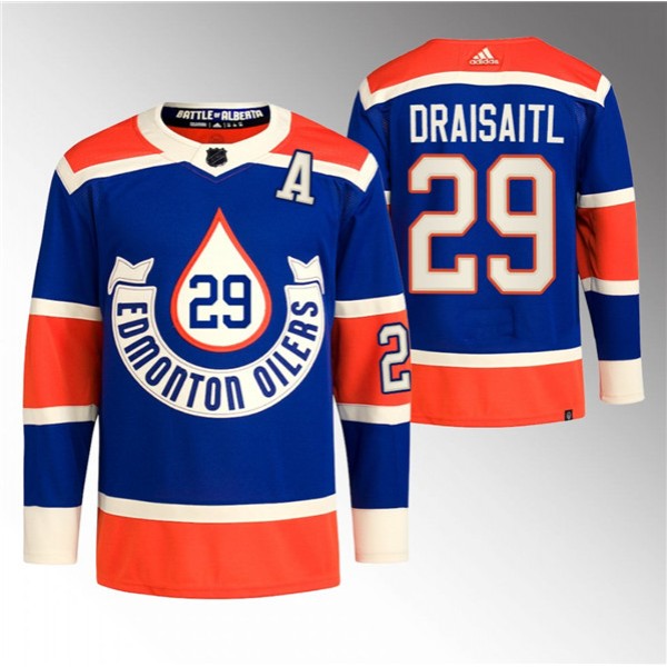 Edmonton Oilers #29 Leon Draisaitl 2023 Royal Heritage Classic Primegreen Stitched Jersey