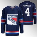 New York Rangers #4 Braden Schneider Navy Stitched Jersey