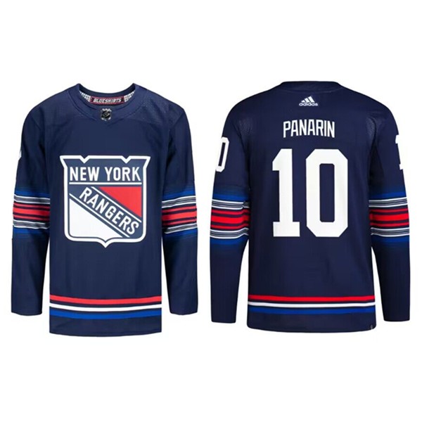 New York Rangers Custom Navy Stitched Jersey