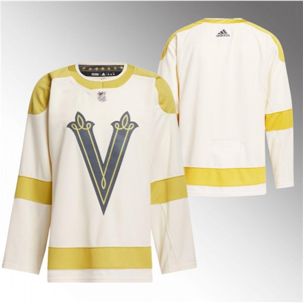 Vegas Golden Knights Blank Cream 2024 Winter Classic Primegreen Stitched Jersey