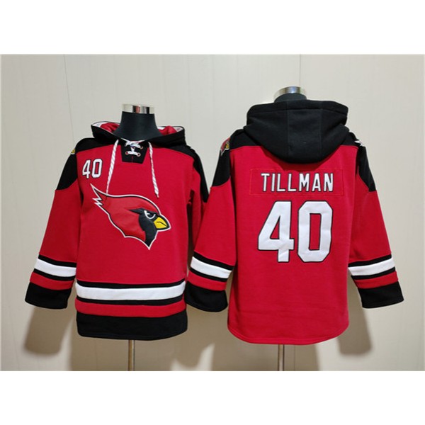 Arizona Cardinals #40 Pat Tillman Red Ageless Must-Have Lace-Up Pullover Hoodie