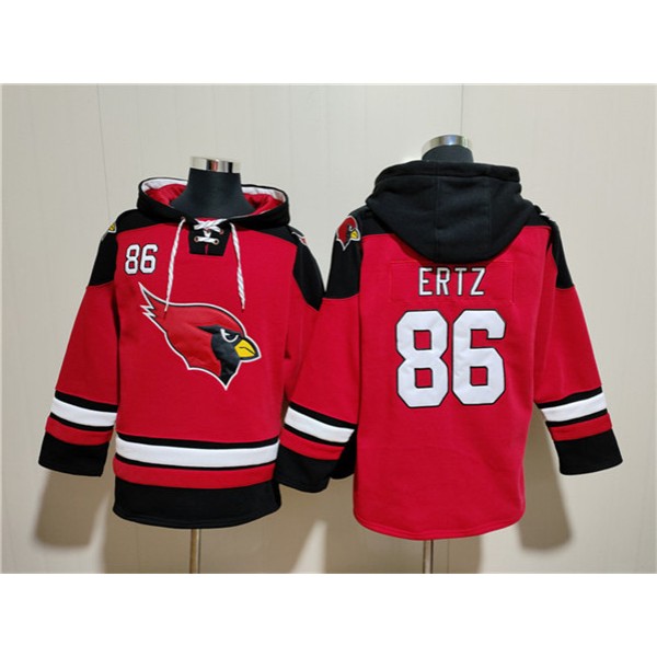 Arizona Cardinals #86 Zach Ertz Red Ageless Must-Have Lace-Up Pullover Hoodie