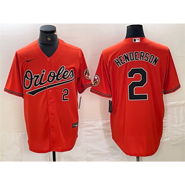 Baltimore Orioles #2 Gunnar Henderson Orange Cool Base Stitched Jersey