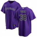 Colorado Rockies #38 Victor Vodnik Purple Cool Base Stitched Jersey