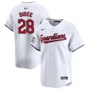 Cleveland Guardians #28 Tanner Bibee White Cool Base Stitched Jersey