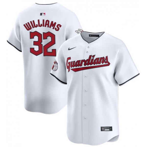 Cleveland Guardians #32 Gavin Williams White Cool Base Stitched Jersey