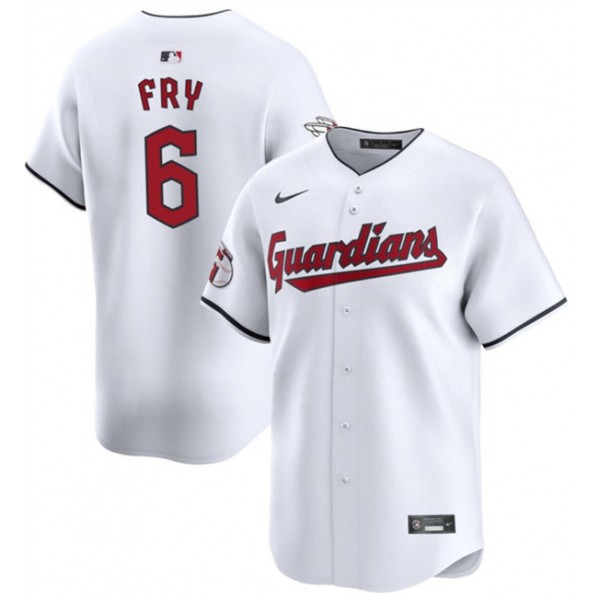 Cleveland Guardians #6 David Fry White Cool Base Stitched Jersey