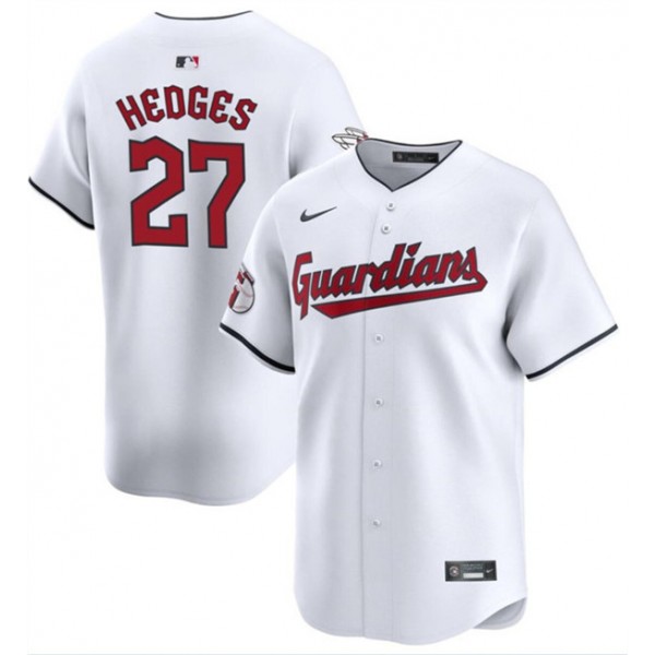 Cleveland Guardians #27 Austin Hedges White Cool Base Stitched Jersey