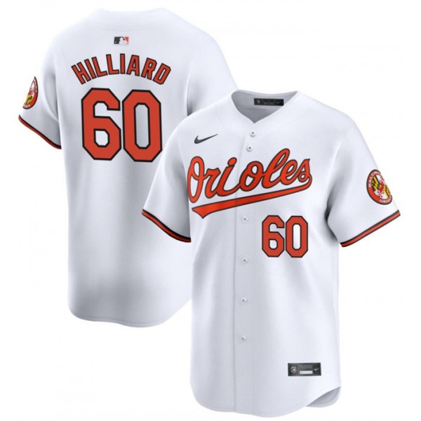 Baltimore Orioles #60 Sam Hilliard White Home 2024 Limited Cool Base Stitched Jersey