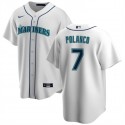 Seattle Mariners #7 Jorge Polanco White Cool Base Stitched Jersey