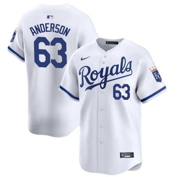 Kansas City Royals #63 Nick Anderson White 2024 Home Limited Cool Base Stitched Jersey