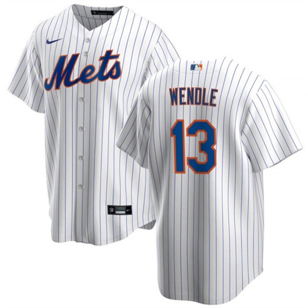 New York Mets #13 Joey Wendle White Cool Base Stitched Jersey