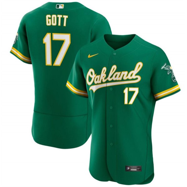 Oakland Athletics #17 Trevor Gott Green Flex Base Stitched Jersey