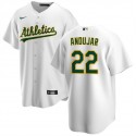 Oakland Athletics #22 Miguel Andujar White Cool Base Stitched Jersey