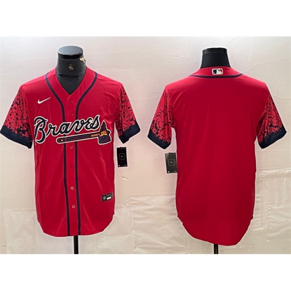 Atlanta Braves Blank Red City Connect Cool Base Stitched Jersey