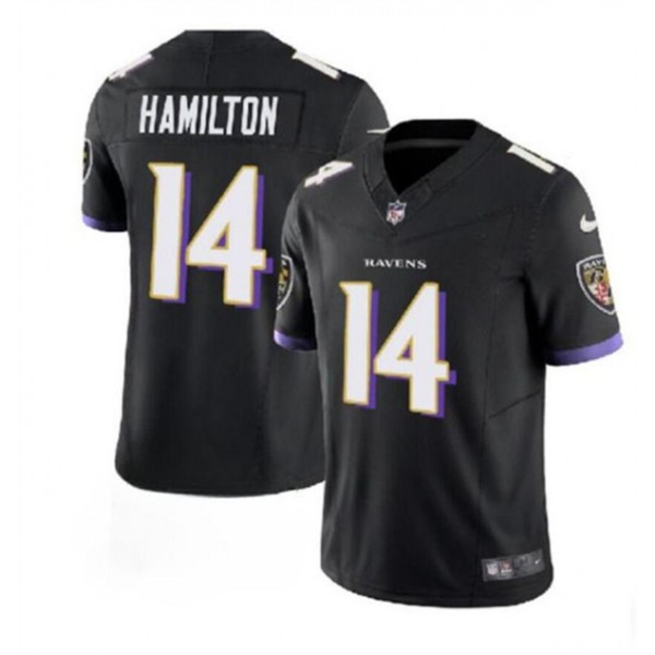 Baltimore Ravens #14 Kyle Hamilton Black 2023 F.U.S.E. Vapor Limited Stitched Jersey